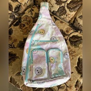 Tie-Dye Smiley Face One Shoulder Sling Bag